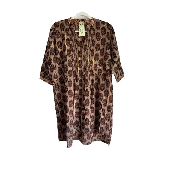 Jaded Gypsy Flowy Boho Printed Brown High-Low Dress One Size Hippie Festival NWT - Picture 2 of 7